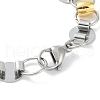 201 Stainless Steel Flat Round Link Chain Bracelets for Women Men BJEW-I316-08B-3