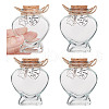 3Pcs Heart Shaped Pet Hair Memorial Bottle with Paw Print Charms AJEW-NB00002-1
