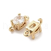 10Pcs Brass Crystal Rhinestone Connector Charms KK-V006-04G-04-3