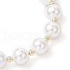 Shell Pearl Round Beads Stretch Bracelets for Women BJEW-JB11998-01-4