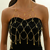 Elegant Iron Geometric Mesh Leaf Tassel Chest Body Chains for Daily Party SC9528-2