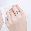 Pin Shaped 925 Sterling Silver Adjustable Cuff Rings for Women FS-WG4AD82-01-4