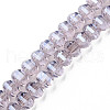 Electroplate Transparent Glass Beads Strands EGLA-N002-30-C04-1