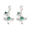 Brass with Cubic Zirconia Pendants KK-P271-34P-1