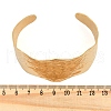 304 Stainless Steel Textured  Open Cuff Bangles for Women BJEW-R008-03G-5