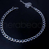Stainless Steel Curb Chain Anklets for Unisex WGF8A78-02-2