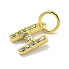 Letter Brass Micro Pave Clear Cubic Zirconia Pendants KK-K354-06G-H-2