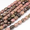 Natural Rhodonite Barrel Beads Strands G-F236-01C-1