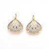Brass Micro Pave Cubic Zirconia Pendants X-ZIRC-T016-13-1