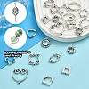 100Pcs 10 Styles Tibetan Style Alloy Bead Frames TIBEB-YW0001-27-5