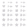 Boutigem 60 Sets 6 Style Star & Flower & Bowknot & Heart & Clover & Ball Tiny Resin Stud Earrings with Ear Nut for Women EJEW-BG0001-01-12
