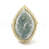 Natural Amazonite Horse Eye Wrapped Adjustable Ring G-D458-03G-08-RS-2