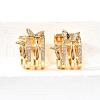 Brass Micro Pave Clear Cubic Zirconia Cuff Earrings EJEW-F370-34G-4