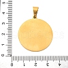 Ion Plating(IP) 304 Stainless Steel Flat Round with Word Lord's Prayer Cross Pendants STAS-P085-25-3