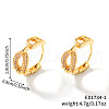 Elegant Brass Clear Cubic Zirconia Oval Hoop Earrings VO8748-1-3