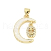 Brass Micro Pave Cubic Zirconia Pendants KK-I723-19G-05-1
