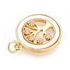 Brass Micro Pave Clear Cubic Zirconia Pendants KK-N268-76G-2