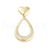 Rack Plating Brass Micro Pave Clear Cubic Zirconia Pendants KK-H474-19G-06-1