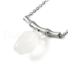 Bamboo with Flower Natural Agate Pendant Necklace NJEW-P260-02P-2