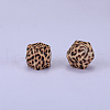 Colorful Pattern Printed Silicone Focal Beads SI-JX0022A-08-1