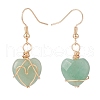 Gemstone Heart Dangle Earrings EJEW-JE04965-5