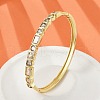 Brass Micro Pave Clear Cubic Zirconia Hinged Bangles for Women BJEW-K274-10G-1