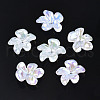 5-Petal Electroplate Acrylic Bead Caps PACR-T014-01-1