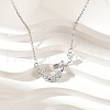 Brass Micro Pave Cubic Zirconia Heart Mermaid Pendant Necklaces for Women NJEW-S441-07A-P-1
