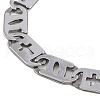 201 Stainless Steel Mariner Hollow Cross Link Chain Bracelets BJEW-B078-64P-01-2