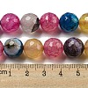 Faceted Natural Dragon Veins Agate Beads Strands G-F447-12mm-P06-5