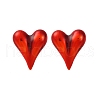 Heart Brass Enamel Stud Earrings EJEW-S274-01G-4