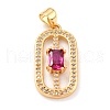 Real 18K Gold Plated Brass Micro Pave Cubic Zirconia Pendants ZIRC-L100-083G-03-2