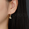 925 Sterling Silver Rhinestone Dangle Hoop Earrings SN0705-2-3