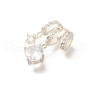 Brass Micro Pave Cubic Zirconia Pendants KK-C085-12S-2
