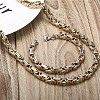 Stainless Steel Byzantine Chains Necklaces & Bracelets Sets for Men WG722B3-02-1