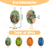 SUPERFINDINGS 4Pcs 4 Colors Dyed Natural Imperial Jasper Connector Charms G-FH0002-28-2