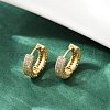Brass Micro Pave Clear Cubic Zirconia Hoop Earrings EJEW-S277-09G-A-1