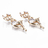 Brass Micro Pave Clear Cubic Zirconia Pendants KK-S359-133-RS-3