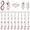 CHGCRAFT 50Pcs 5 Style Alloy Rhinestone connector Charms ALRI-CA0001-12-1