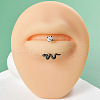 304 Stainless Steel Pave Clear Cubic Zirconia Hoop Lip Rings FS-WG12464-03-1