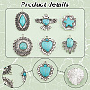   12Pcs 6 Styles Synthetic Turquoise Pendants TURQ-PH0001-05-3