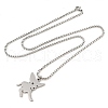 201 Stainless Steel Laser Cut Puppy Dog Pendant Box Chain Necklaces for Women Men NJEW-Q004-01P-4