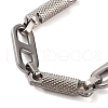 Tarnish Resistant 201 Stainless Steel Column & Oval Link Chain Bracelets BJEW-B078-85P-2