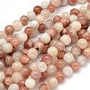 Round Natural Moonstone and Sunstone Beads Strands G-F222-03-8mm-1