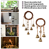 AHADERMAKER 2Pcs 2 Styles Rattan & Iron Witch Bells for Door Knob for Protection AJEW-GA0005-71-6