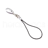 Faceted Glass Zinc Alloy Nylon Cord Mobile Straps HJEW-JM02967-5