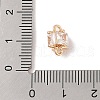 Brass Connector Charms with Glass KK-B100-074G-01-3