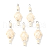 10Pcs 2 Colors Dyed Synthetic Turquoise Turtle Rondelle Beaded Pendants PALLOY-JF04011-2