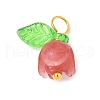 Flower Shape Synthetic Shell Charms PALLOY-JF03862-02-2