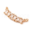 Brass Micro Pave Clear Cubic Zirconia Pendants KK-C076-20G-2